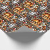 Chesapeake Bay Terrier Fireplace Christmas Lights ラッピングペーパー (角)