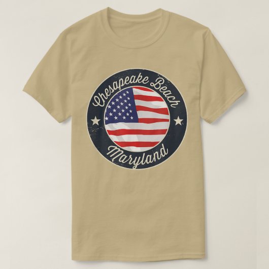 Chesapeake Beach - Patriotic Maryland Souvenir T-S Tシャツ (デザイン正面)