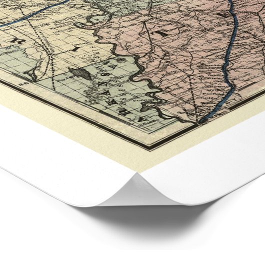 Chesapeake & Ohio Railroad Map 1873 ポスター (角)