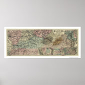 Chesapeake & Ohio Railroad Map 1873 ポスター (正面)