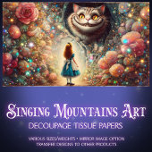 Cheshire Cat and Alice Forest Talk Decoupage 薄葉紙