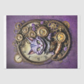 Cheshire Cat in Purple Steampunkスタイル・デクページ 薄葉紙 (正面)