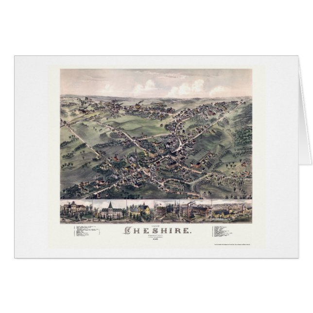 ChesireのCTのパノラマ式の地図- 1882年 (正面横)