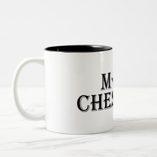 Chesnuttのマグ2に印を付けて下さい ツートーンマグカップ (左)