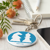 CHESSカスタムモノグラムとカラーキーチェーン キーホルダー (側面)