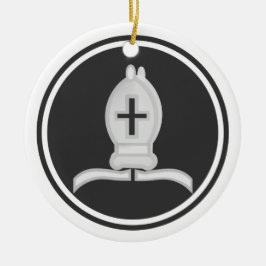 Chess白人の司教 セラミックオーナメント