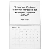 Chess Calendar 2025 - Chess Quotes Calendar カレンダー (2月 2027)