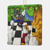 Chess Cats in the park セラミックオーナメント (左)