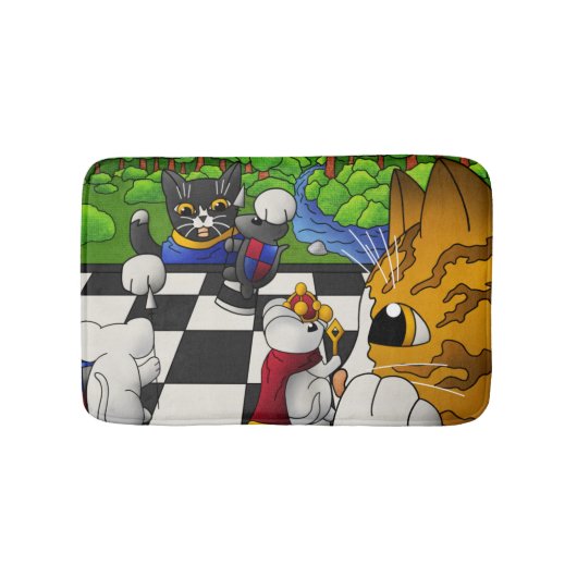 Chess Cats in the park バスマット (正面)