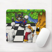 Chess Cats in the park マウスパッド (マウス)