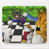 Chess Cats in the park マウスパッド (正面)