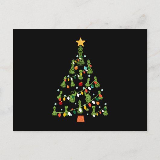 Chess Christmas Tree - King Queen Knight Rook ポストカード (正面)