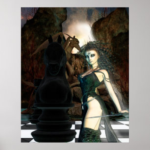 Chess Fantasy Gothic Art ポスター