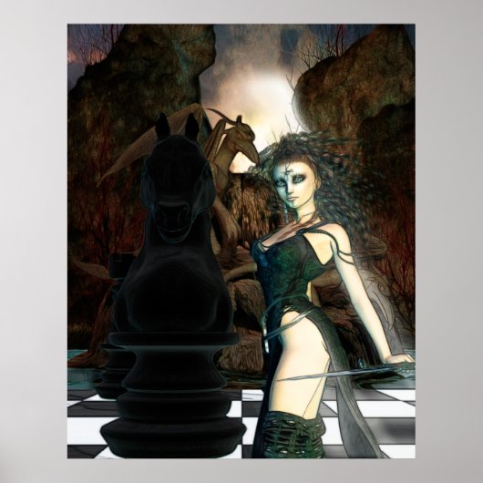 Chess Fantasy Gothic Art ポスター (正面)