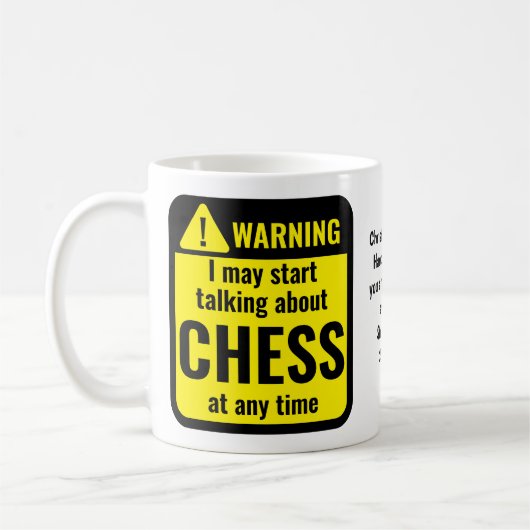 Chess Funny Personalized Warning コーヒーマグカップ (左)