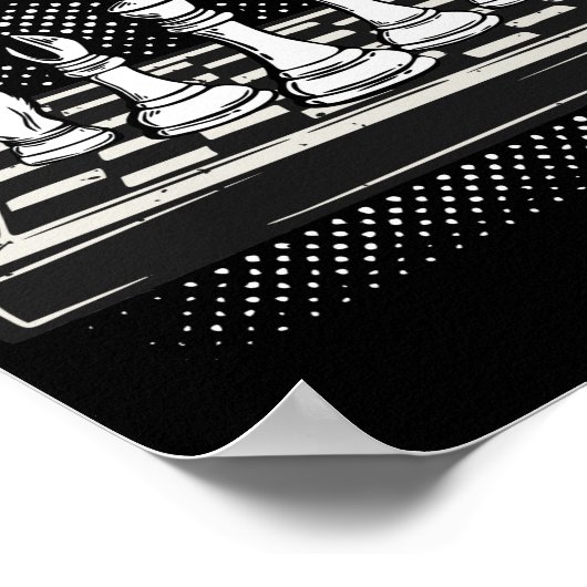 Chess Game Board Player Think Club Team ポスター (角)