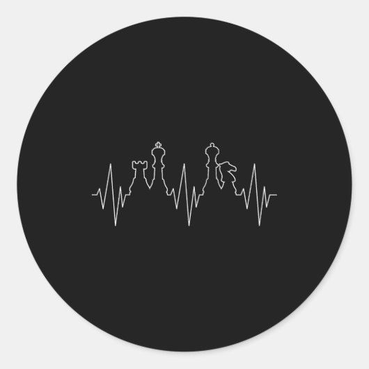 Chess Heartbeat Chess Master Chess Club  ラウンドシール (正面)