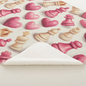 Chess & Hearts Valentines Pattern シェルパブランケット (3/4)