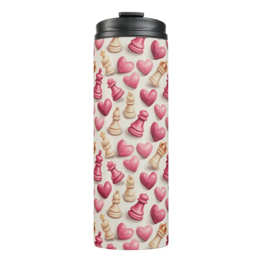 Chess & Hearts Valentines Pattern タンブラー (正面)