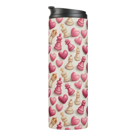 Chess & Hearts Valentines Pattern タンブラー (回転右)