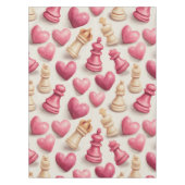 Chess & Hearts Valentines Pattern テーブルクロス (正面)