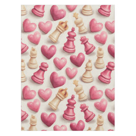 Chess & Hearts Valentines Pattern テーブルクロス
