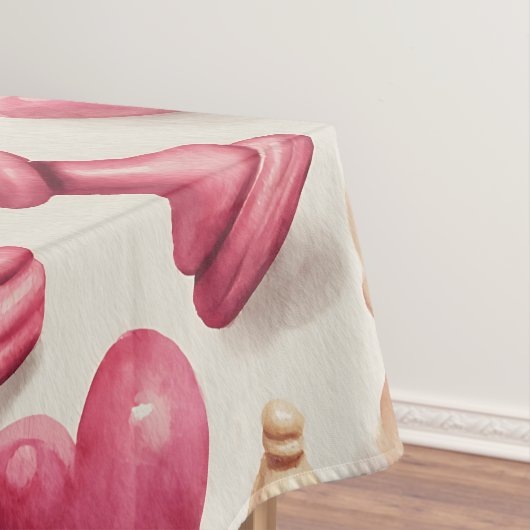 Chess & Hearts Valentines Pattern テーブルクロス (インサイチュ)