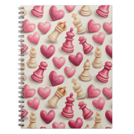 Chess & Hearts Valentines Pattern ノートブック