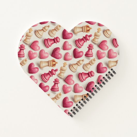 Chess & Hearts Valentines Pattern ノートブック (裏面)