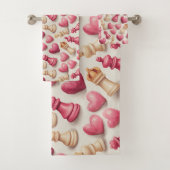 Chess & Hearts Valentines Pattern バスタオルセット (インサイチュ)