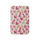 Chess & Hearts Valentines Pattern バスマット (正面縦)