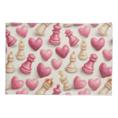 Chess & Hearts Valentines Pattern 枕カバー (裏面)
