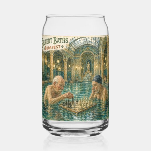 Chess in the Gellert Baths Budapest Hungary ガラス缶 (裏面)