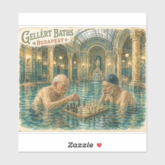 Chess in the Gellert Baths Budapest Hungary シール (シート)