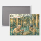 Chess in the Gellert Baths Budapest Hungary マグネット (正面/裏面)