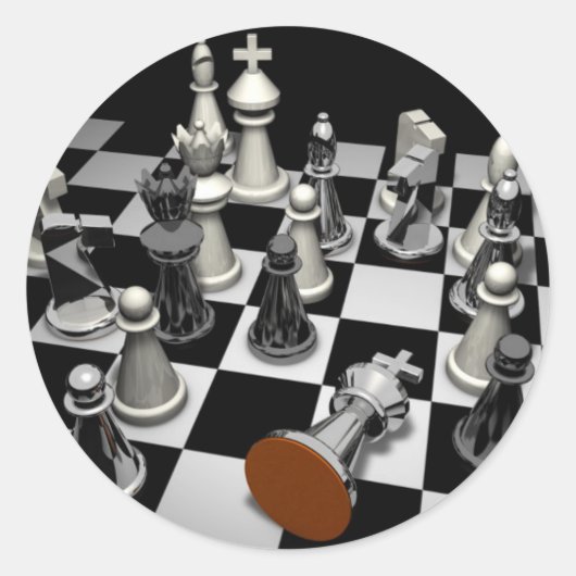 Chess Keychain ラウンドシール (正面)