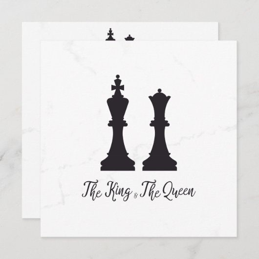 Chess King and Queen Pieces Wedding Design (正面/裏面)