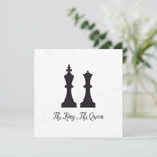 Chess King and Queen Pieces Wedding Design (スタンド正面)