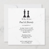 Chess King and Queen Pieces Wedding Design (裏面)