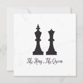 Chess King and Queen Pieces Wedding Design (正面)