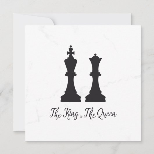 Chess King and Queen Pieces Wedding Design (正面)