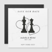 Chess King and Queen Pieces Wedding Design (正面/裏面)