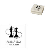 Chess King and Queen Pieces Wedding Design ラバースタンプ (押印)
