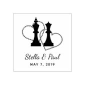 Chess King and Queen Pieces Wedding Design ラバースタンプ (インプリント)