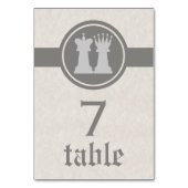 Chess King and Queen Wedding Table Card, Gray テーブルナンバー (裏面)