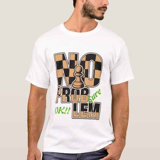Chess King NO PROBLEM Customizable Men's T-Shirt Tシャツ (正面)