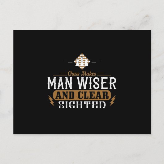 Chess Makes Man Wiser And Clear-Sighted インビテーションポストカード (正面)