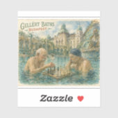 Chess match Gellert Baths Budapest Hungary シール (シート)