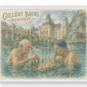 Chess match Gellert Baths Budapest Hungary シール (正面)