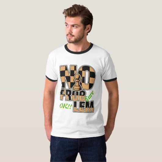 Chess Pawn No Problem Funny Ringer T-Shirt Tシャツ (正面フル)